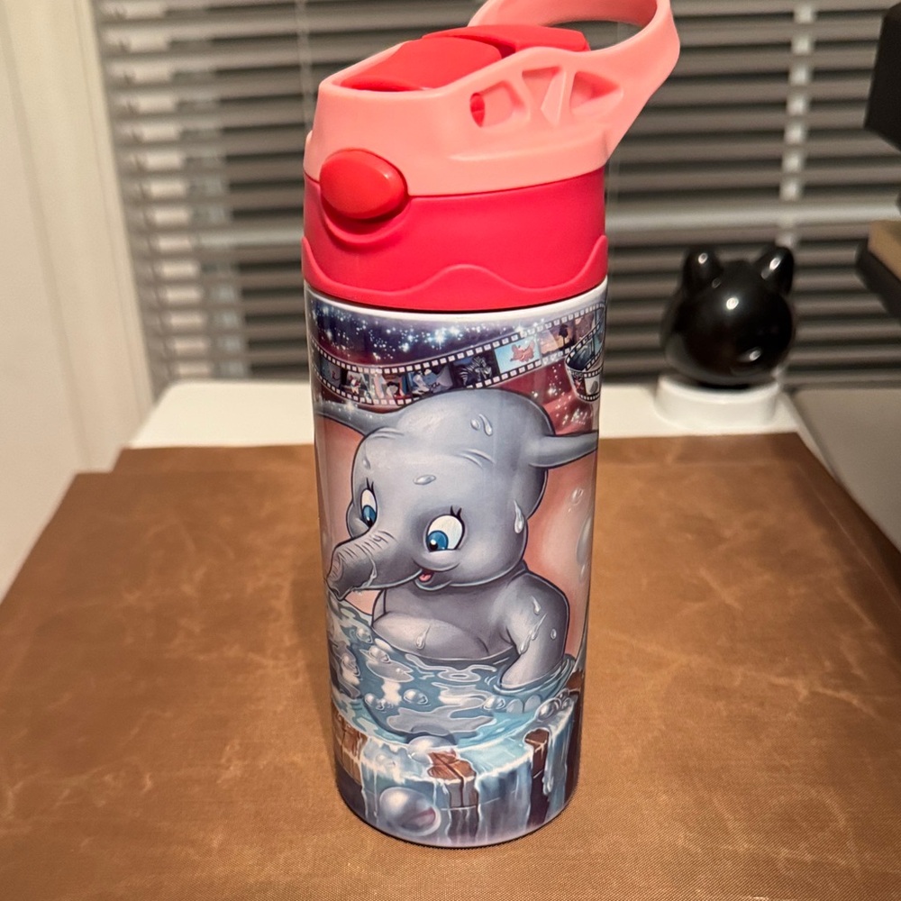 Elephant Design Red and Blue Water Bottle